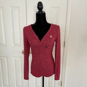 Abercrombie & Fitch V-neck Long Sleeve Shirt